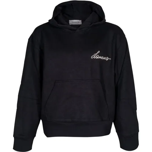 Men's Hoodie. Cotton Blend. Embroidered Logo. , male, Sizes: S, M - Laneus - Modalova