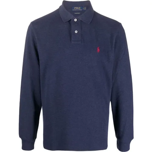 Spring Navy Heather Long Sleeve Knit , male, Sizes: XL, S, L - Polo Ralph Lauren - Modalova