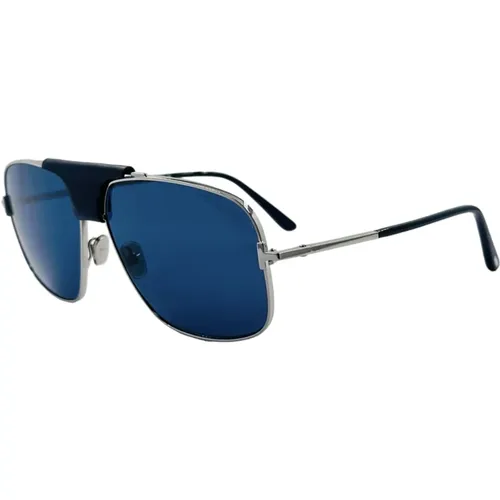 Aviator Square Sunglasses Blue Silver , unisex, Sizes: ONE SIZE - Tom Ford - Modalova