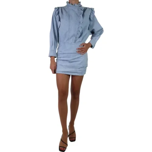 Denim Ruffled Dress - Pre-owned , female, Sizes: XS - Isabel Marant Pre-owned - Modalova