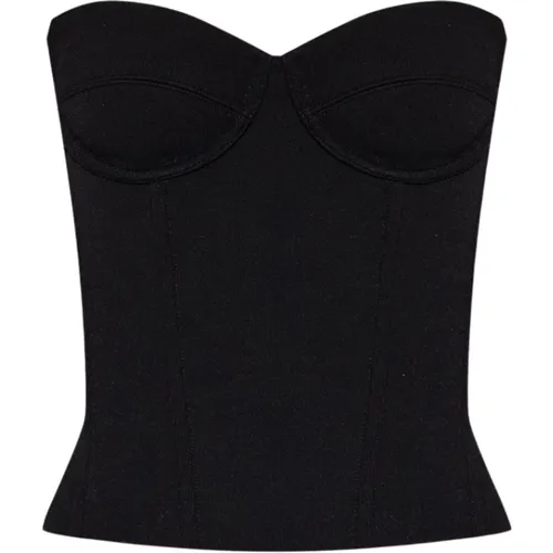 Ribbed Strapless Bustier Top , female, Sizes: 2XS - Balenciaga - Modalova