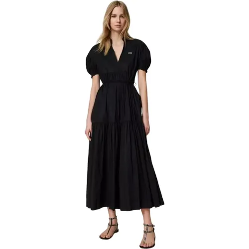 Schwarzes Kleid Set Regular Fit , Damen, Größe: L - Twinset - Modalova