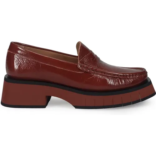 Roter Lackleder Feder Loafer , Damen, Größe: 37 EU - Paloma Barceló - Modalova