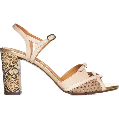 Sandalen mit Schlangenhaut-Effekt und goldfarbener Hardware , Damen, Größe: 38 1/2 EU - Chie Mihara - Modalova