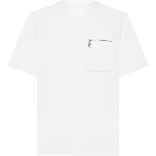 Skater-Fit T-shirt with FF Pocket , male, Sizes: L, S, XL, M, XS - Fendi - Modalova