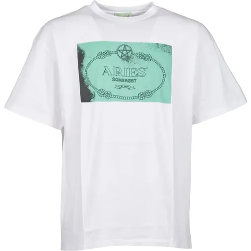 Wiccan Ring Print T-shirt , male, Sizes: S - Aries - Modalova