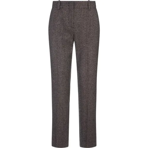 Schwarze Herringbone Tailored Zigarettenhose - Ermanno Scervino - Modalova