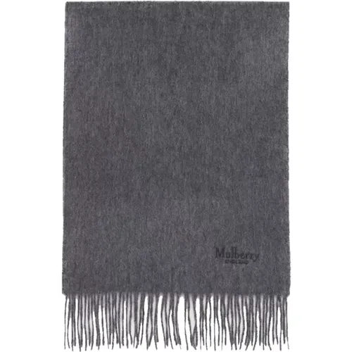 Cashmere Scarf, Grey Melange , male, Sizes: ONE SIZE - Mulberry - Modalova