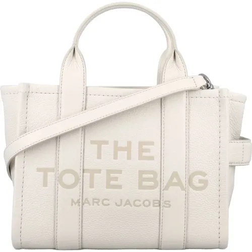 Mini Tote Leather Handbag Silver , female, Sizes: ONE SIZE - Marc Jacobs - Modalova
