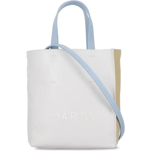 MultiColour Shopping Bag with Logo Embroidery , female, Sizes: ONE SIZE - Marni - Modalova