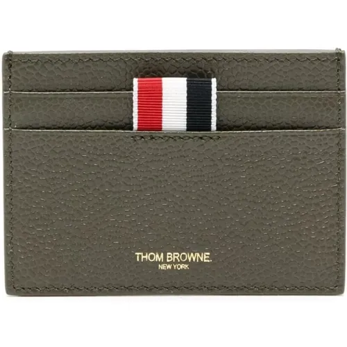 Pebble Grain Leather Card Holder , male, Sizes: ONE SIZE - Thom Browne - Modalova