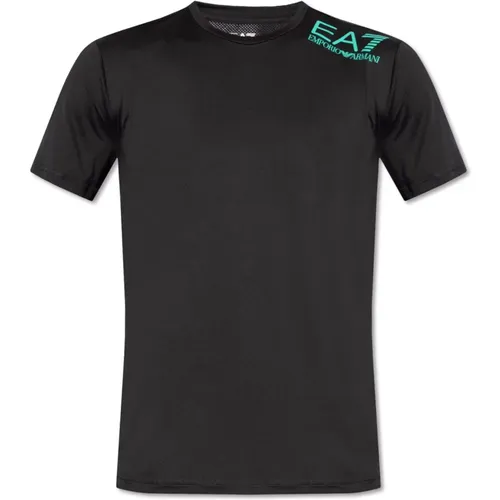 T-Shirt mit Logo , Herren, Größe: L - Emporio Armani EA7 - Modalova
