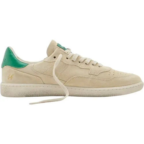 Italian Tennis Retro Shoe Sand Dollar/Green , male, Sizes: 8 UK - Hidnander - Modalova