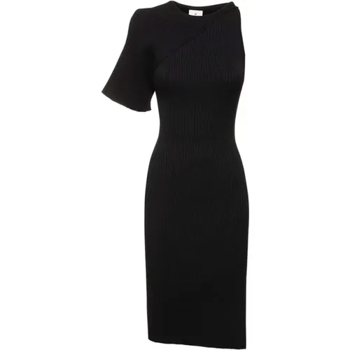 Schwarzes Kleid mit Ausschnitt, Slim Fit - Courrèges - Modalova