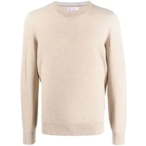 Camel Cashmere Round Neck Sweater , male, Sizes: M, 2XL, L - Canali - Modalova