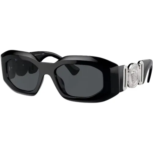 Schwarze Sonnenbrille, stilvoll und vielseitig , Damen, Größe: 53 MM - Versace - Modalova
