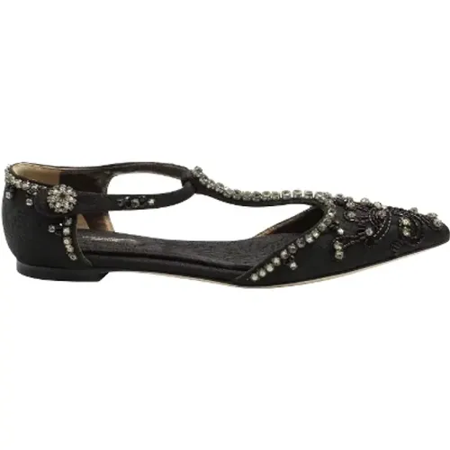 Pre-owned Leather Flat Shoes , female, Sizes: 4 UK - Dolce & Gabbana Pre-owned - Modalova