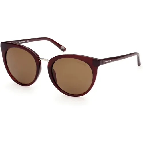 Braune Polarisierte Sonnenbrille Se6123-66H , Damen, Größe: 51 MM - Skechers - Modalova