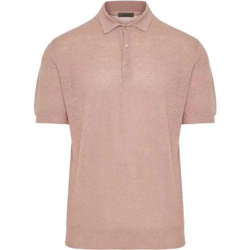 Linen polo shirt , male, Sizes: 2XL, 3XL, L, XL - Corneliani - Modalova
