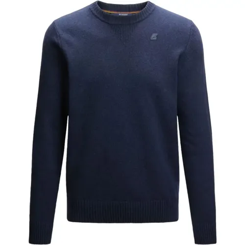 Blaue Rundhals Strickpullover K-Way - K-way - Modalova