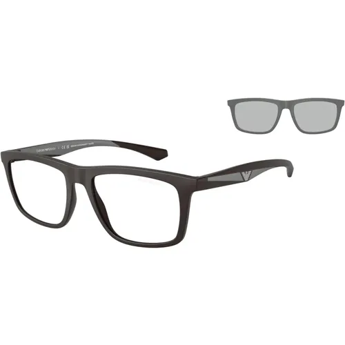 Sonnenbrille Ea4235 Blaue Spiegelgläser , Herren, Größe: 55 MM - Emporio Armani - Modalova