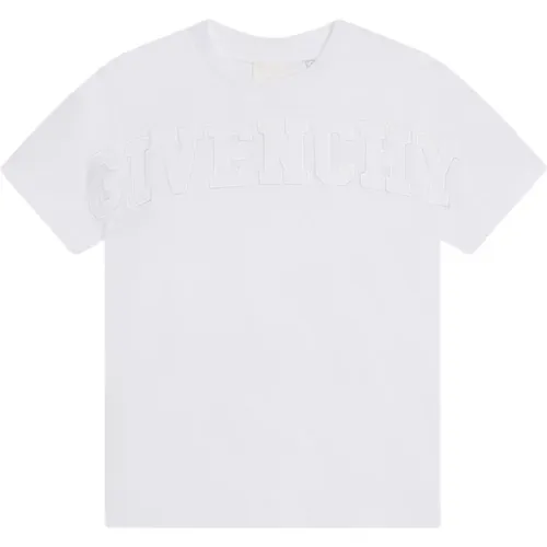 Weißes 4G Logo besticktes T-Shirt für Kinder - Givenchy - Modalova