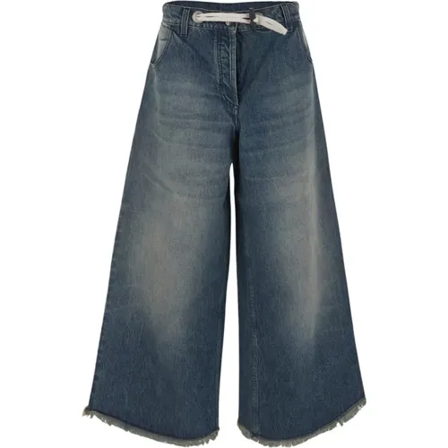 Fringed Denim Jeans , female, Sizes: S - Moncler - Modalova