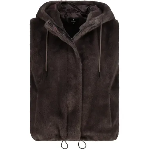 Kapuze Faux Fur Weste , Damen, Größe: XS - monari - Modalova