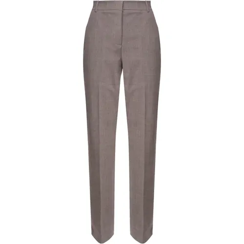 Wool High Waist Taupe Trousers , female, Sizes: 2XS - pinko - Modalova