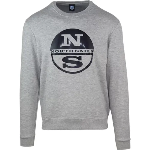 Baumwollmischung Rundhalsausschnitt Sweatshirt , Herren, Größe: S - North Sails - Modalova