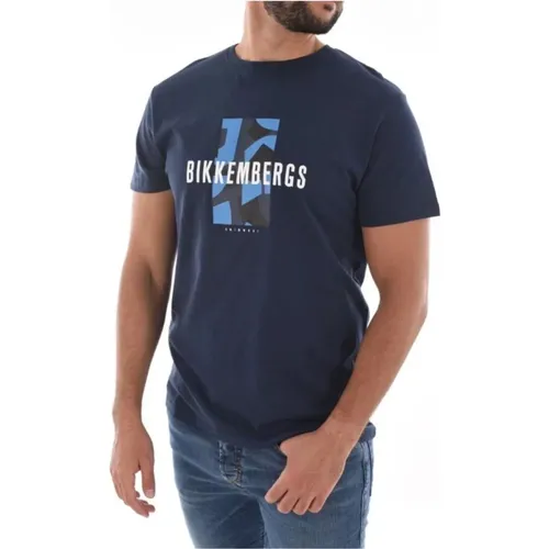 Herren Logo Print T-Shirt , Herren, Größe: M - Bikkembergs - Modalova