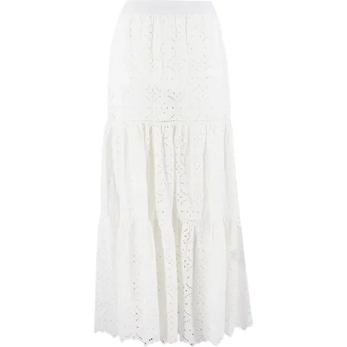 Cotton Cut Out Long Skirt , female, Sizes: S, XS - Ermanno Scervino - Modalova