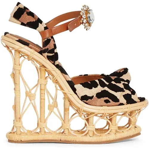 Dolce Gabbana Wedge Sandals , female, Sizes: 6 1/2 UK, 7 UK - Dolce & Gabbana - Modalova
