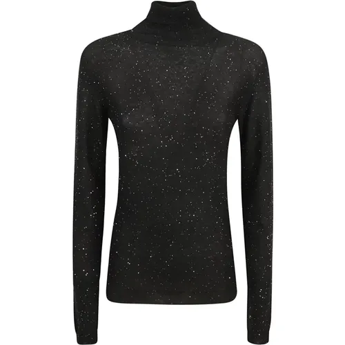 Schwarzer Rollkragen-Slim-Fit-Pullover , Damen, Größe: 4XL - Fabiana Filippi - Modalova