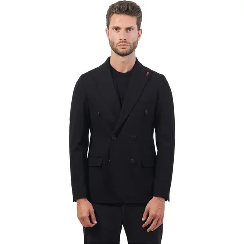 Slim Fit Doppelreihige Viskosejacke , Herren, Größe: 2XL - Mulish - Modalova