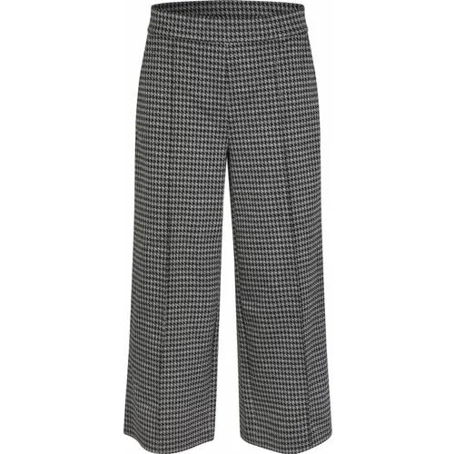 Cropped trousers with houndstooth pattern , female, Sizes: M, L, S, XL, 2XL - Masai - Modalova