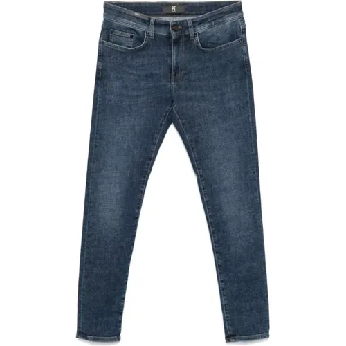 Indigo Skinny Cut Denim Jeans , Herren, Größe: W31 - PT01 - Modalova