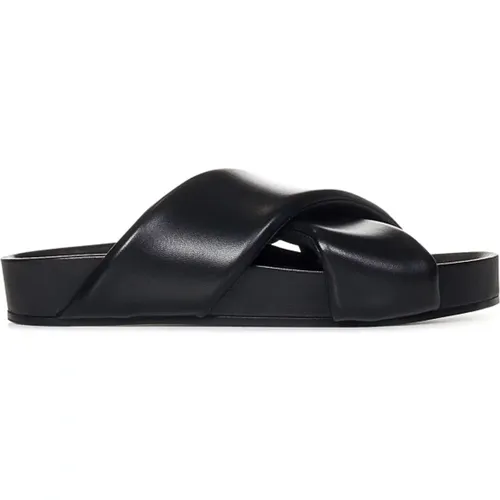 Leather Slip-on Sandals , male, Sizes: 7 UK, 6 UK, 5 UK - Jil Sander - Modalova