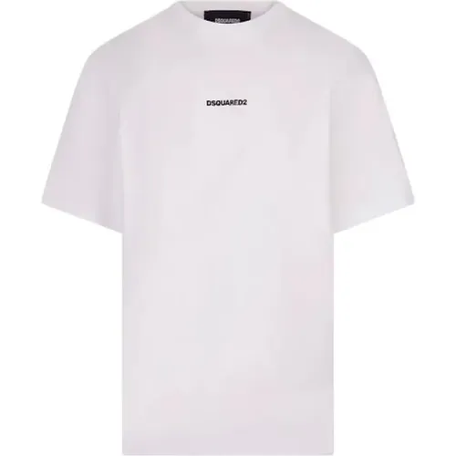 Weißes Baumwoll-T-Shirt , Herren, Größe: 2XL - Dsquared2 - Modalova