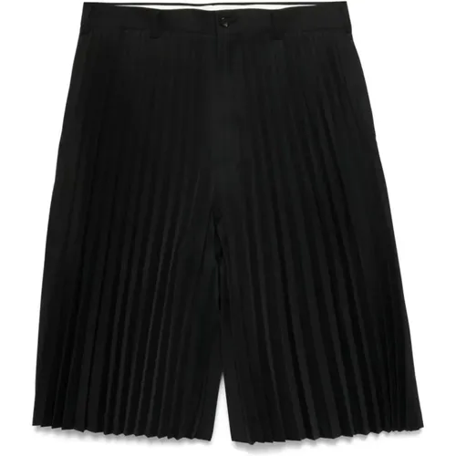 Pleated Knee-Length Shorts , male, Sizes: L, XL - Comme des Garçons - Modalova