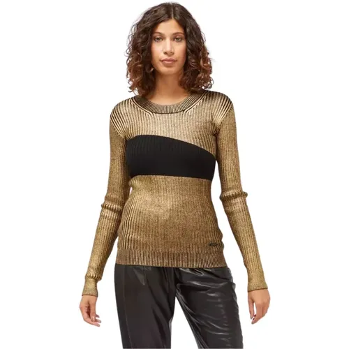 Glamouröser Goldprint Pullover , Damen, Größe: XL - Custo Barcelona - Modalova