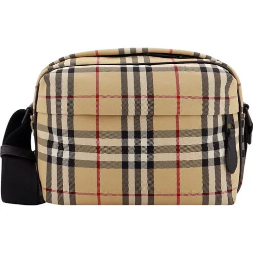 Beige Shoulder Bag with Zip Closure , male, Sizes: ONE SIZE - Burberry - Modalova
