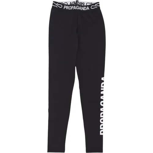 Logo Print Schwarze Leggings Damen , Damen, Größe: S - Propaganda - Modalova