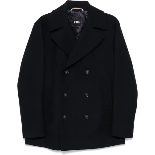 Double Breasted Wool Blend Coat , male, Sizes: XL, 2XL, M, 3XL - Hugo Boss - Modalova