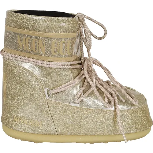 Goldene Glitzer Ankle Boots , Damen, Größe: 36 EU - moon boot - Modalova