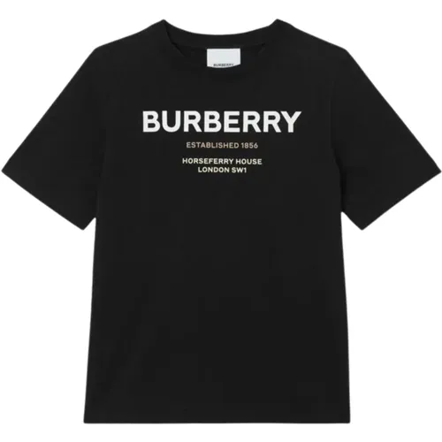 Schwarzes Horseferry Print T-Shirt - Burberry - Modalova