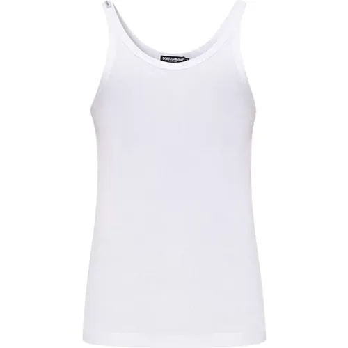 Logo-patched Sleeveless Top , male, Sizes: S, L, M, XL - Dolce & Gabbana - Modalova