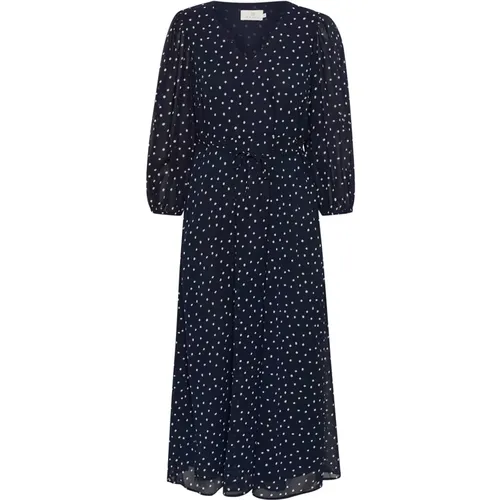 Midnight/White Dot Kleid , Damen, Größe: XL - Kaffe - Modalova