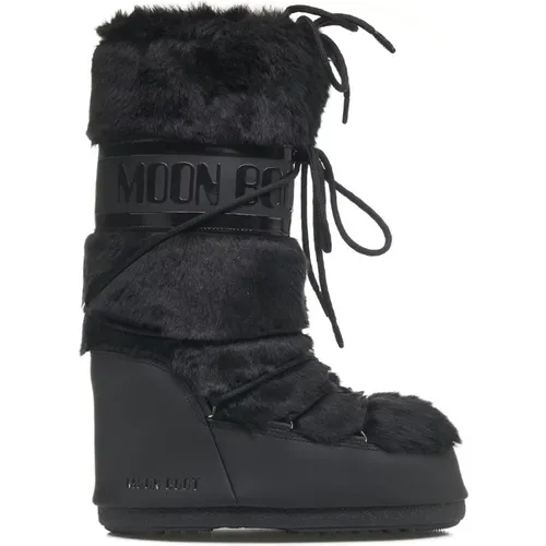 Schwarze Damen Stiefeletten , Damen, Größe: 39 EU - moon boot - Modalova