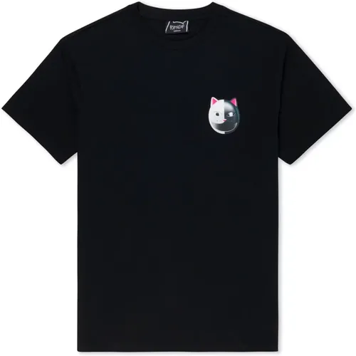 Coole Katze Grafik T-Shirt , Herren, Größe: S - Ripndip - Modalova